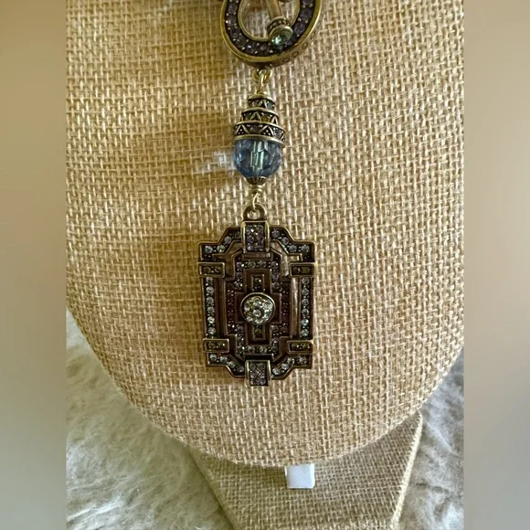 Heidi Daus Blue Beaded Toggle Necklace with Decorative Pendant - Picture 2 of 7